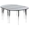 Flash Furniture Oval 47.5 W, 76 L, 30.25 H, Chrome, Laminate, Particleboard, Steel, Grey XU-GRP-A3048CON-48-GY-T-A-GG - alternate 2
